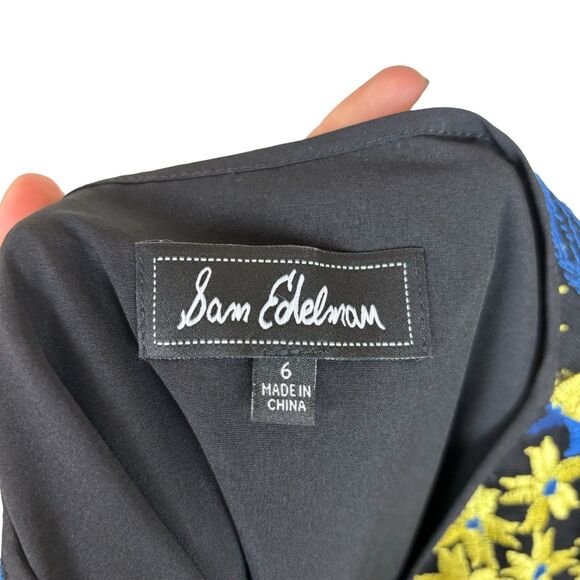 Sam Edelman Blue Yellow Floral Sleeveless Dress Women’s 6 - Picture 6 of 9